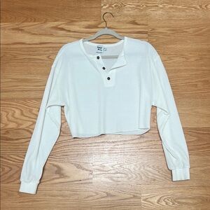 Princess Polly Cream Button Down Crop Top